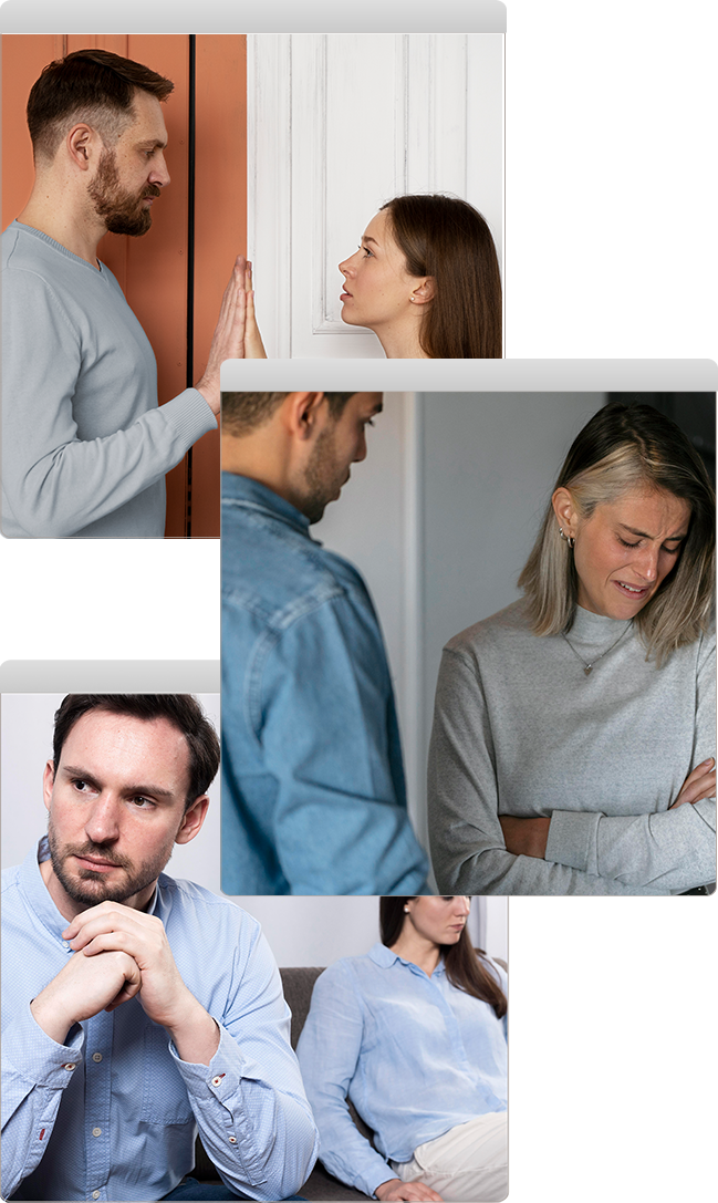 Casais enfrentando o fim do relacionamento